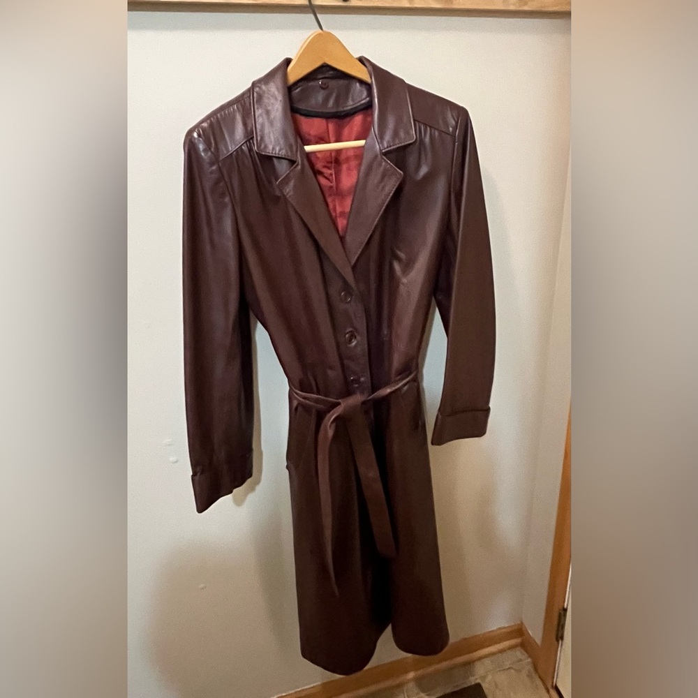 Vintage Sears The Fashion Place Burgundy Leather Jacket